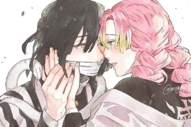 鬼灭之刃蛇恋撒花插画