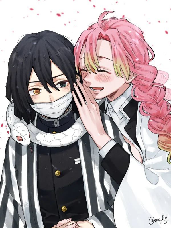 鬼灭之刃蛇恋撒花插画