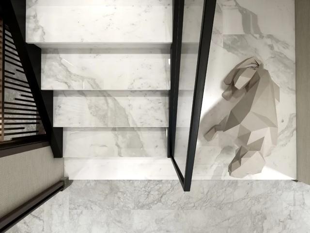 200㎡鱼肚灰豪宅用大理石拼成意想不到的中式雅韵