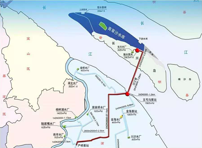 青草沙水库地图青草沙水源地外形酷似"中华鲟",设计库容5.