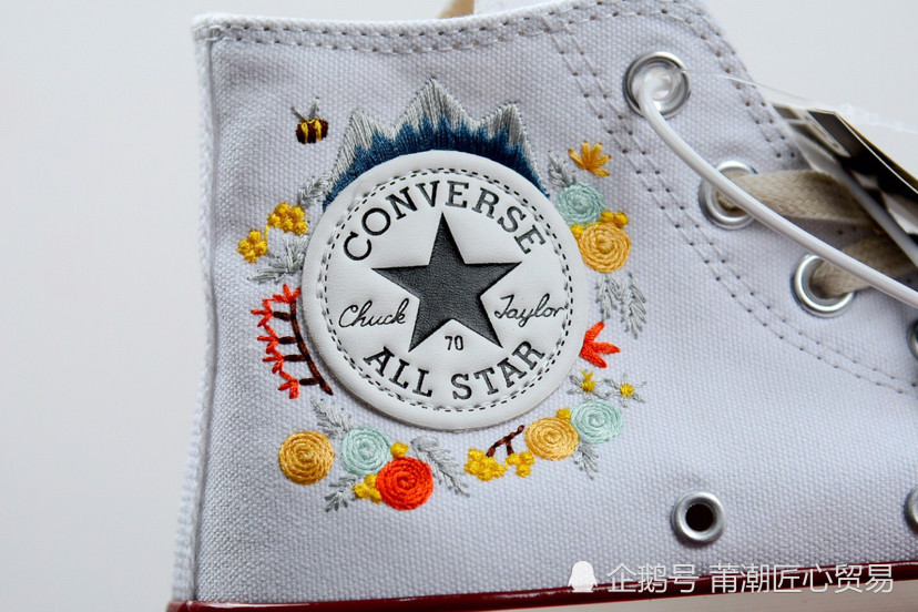 converse 1970s 匡威花卉刺绣花环 薄荷绿 开箱测评