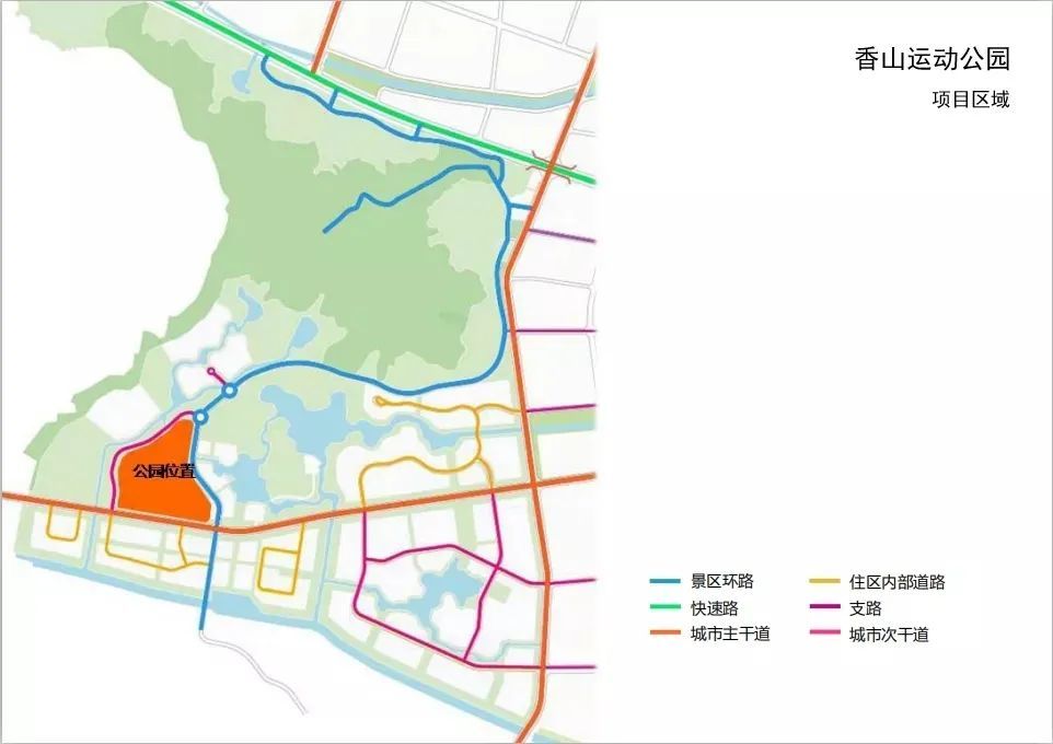 香山運動公園項目位於金港鎮香南西路北側,香山環路西側,用地面積超