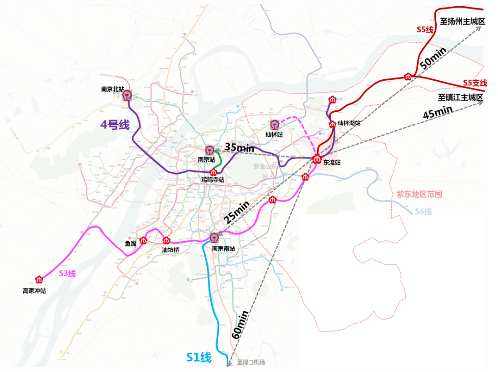 宁扬城际南延线 :宁扬城际从仙林湖站往南延伸,一路延伸至东流站