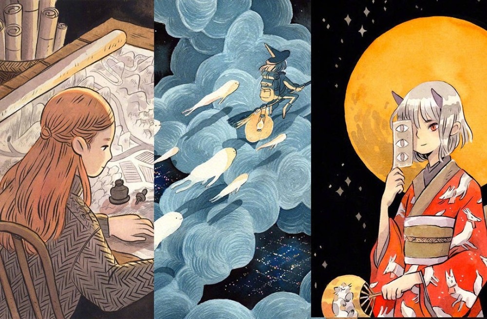 插画师的奇异世界,融合芬兰风景与日本文化,描绘一场奇妙的探险