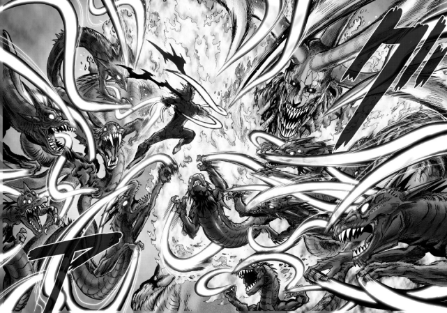 一拳超人 合体后的怪人王 比被埼玉打败的怪人王是强是弱 埼玉 赛克斯 一拳超人 怪人王大蛇