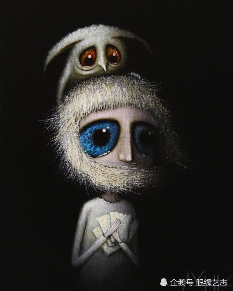 他画了一组大头大眼睛的怪物,却成为各大国际艺展的新宠