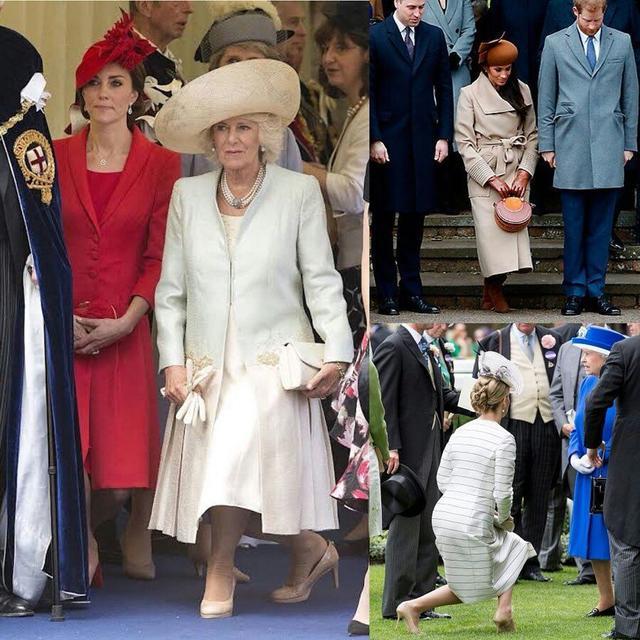 王室屈膝礼:卡米拉优雅和凯特有一拼,梅根远胜公主,戴妃成经典