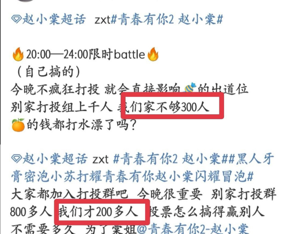 赵小棠拿了第三名但粉丝打投只有两百多人网友靠大虞海棠