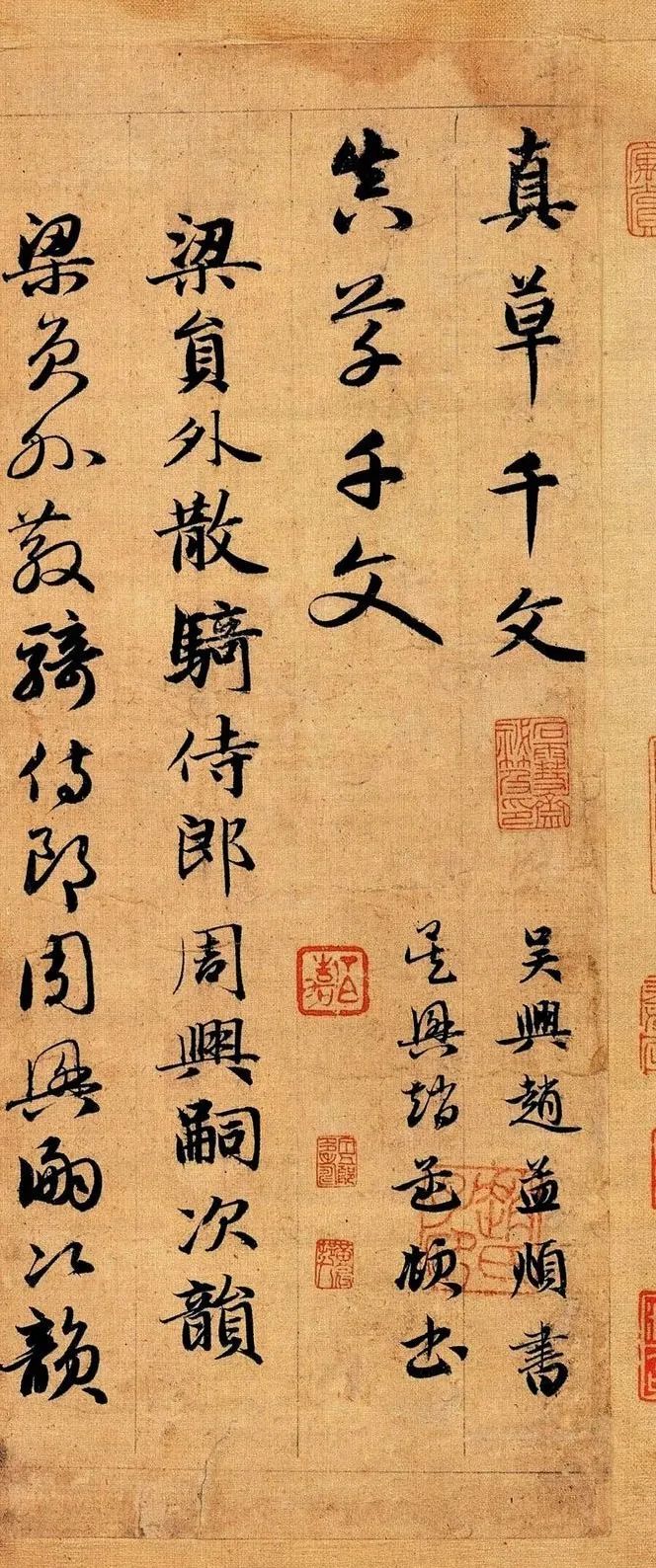 赵孟頫这个版本的《真草千字文》,保持了智永作品的典雅和流美