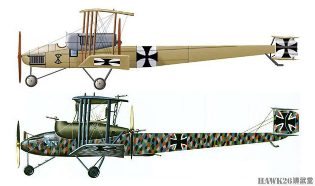 图说第一次世界大战中的德国重型轰炸机曾试验安装105mm榴弹炮