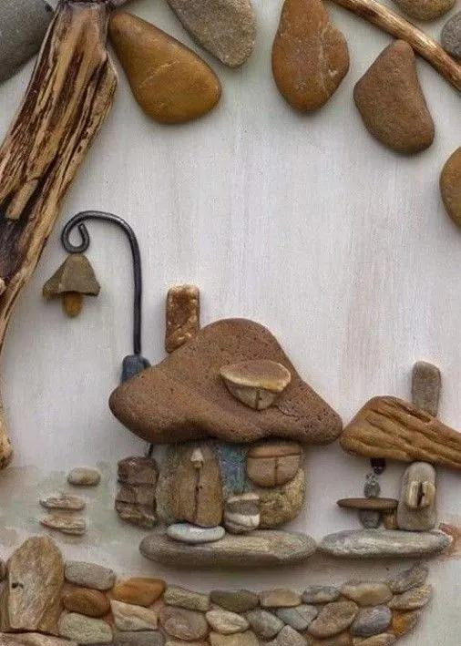 石头捡回家,巧妙拼在一起,瞬间觉得很有爱!diy创意手工