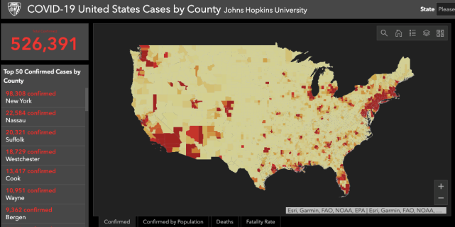 霍普金斯大学疫情地图图片
