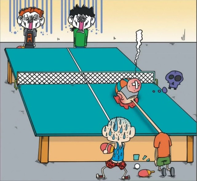 爆笑农场:呆头和糯米团玩乒乓球双打,他一不小心,就拍到糯米团的脑袋