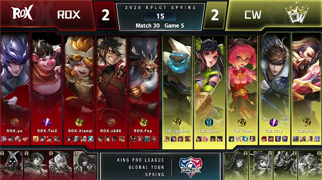 4月13日KPLGT春季赛常规赛：ROX以2-3比分输给CW