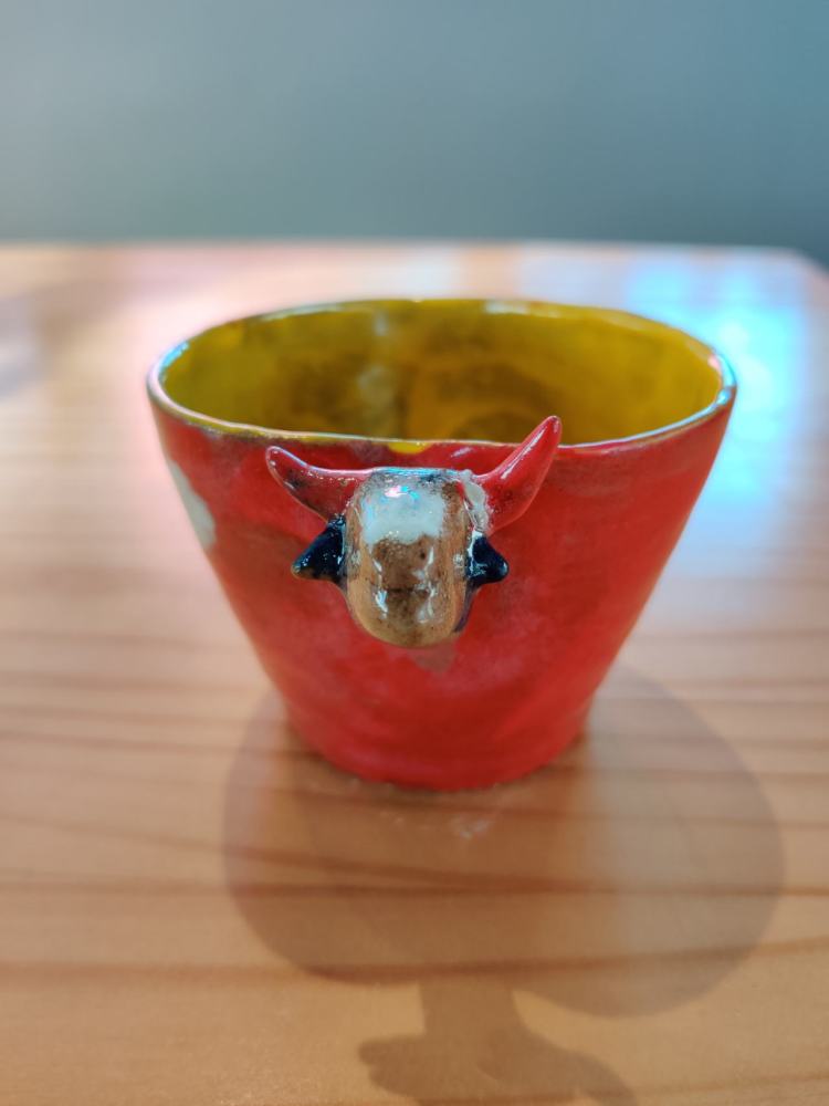 霸气总裁牛杯,红红火火.