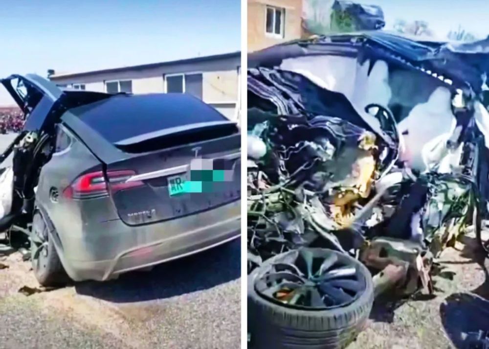 廊坊一冀r特斯拉出事,撞惨了!