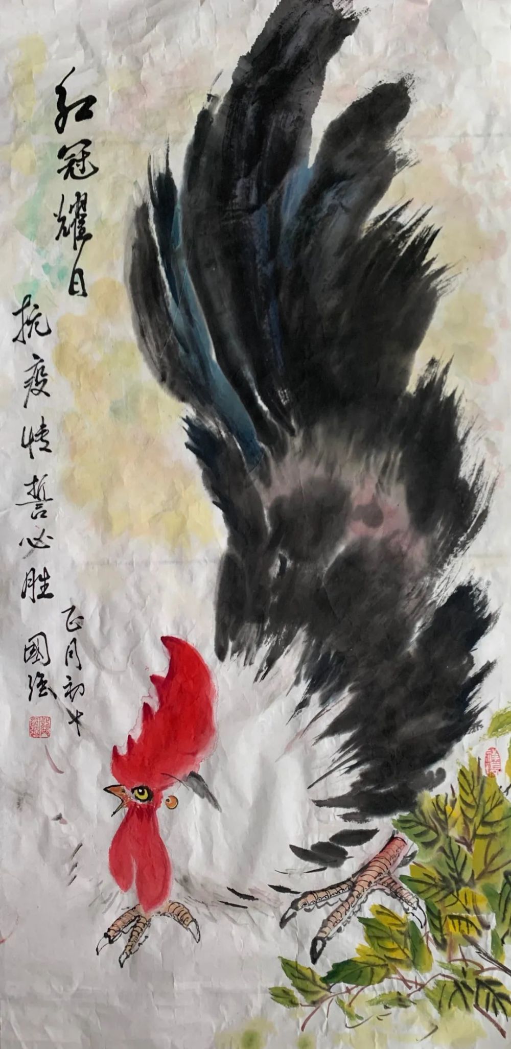 《逆行者(中国画)01绘画作品孙伟(百里杜鹃管理区普底小学《湖北