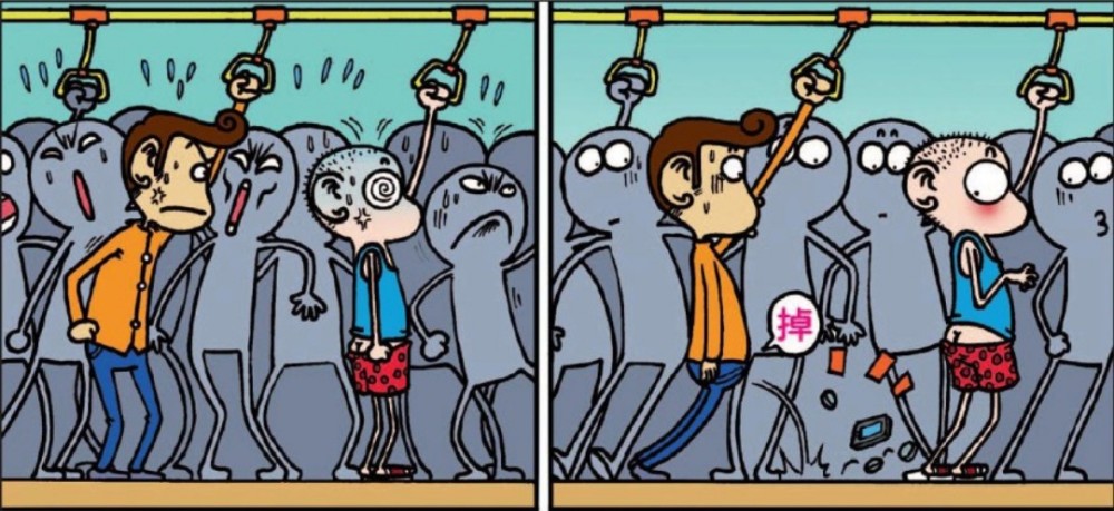 爆笑校园:呆头看到公车太挤了,把别人的电话费都给挤出来了