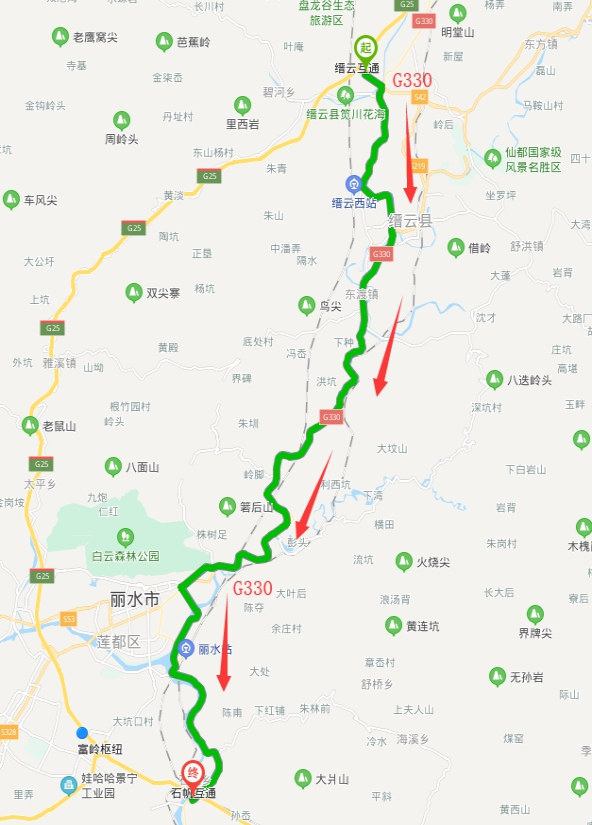 所有人注意g25长深高速公路缙云至丽水段有为期7天的夜间至魇