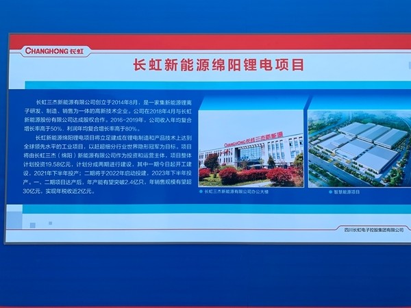 長虹新能源綿陽鋰電項目