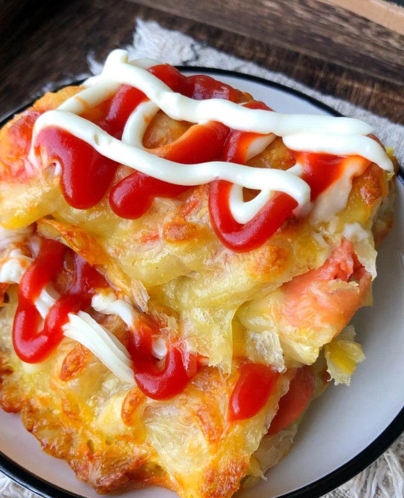 巨酥脆火腿与手抓饼的新吃法做法简单