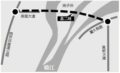 據悉,南昌市西外環高速公路英雄互通連接線工程(簡稱