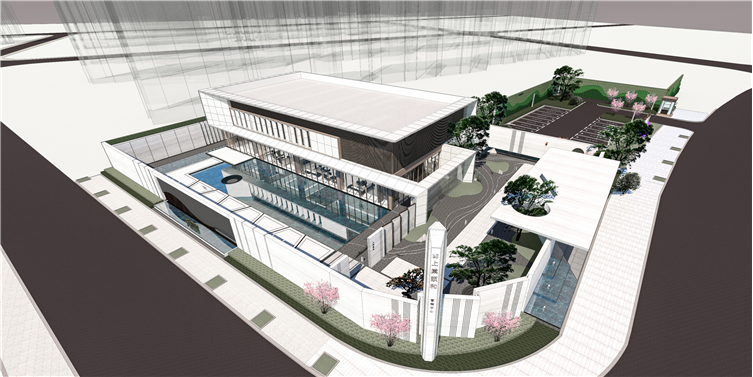 同时, 上棠颐和府项目售楼处的效果图也已经曝光: 示范区鸟瞰图 : 上