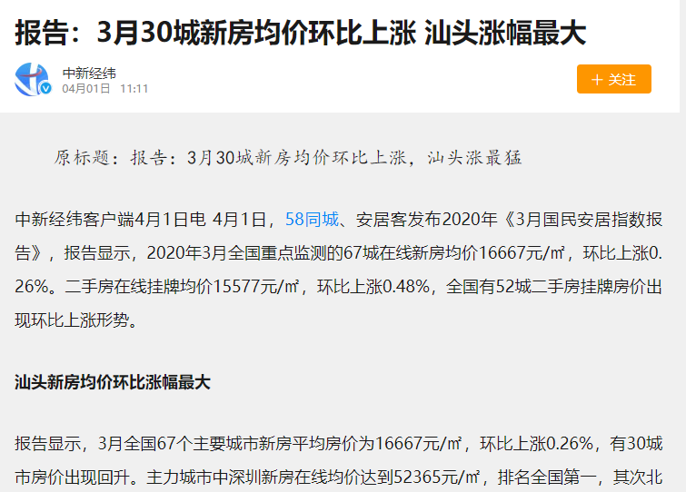 2020汕头房价全国排名_刚刚广东20城最新房价排名出炉!汕头排名跻身前……