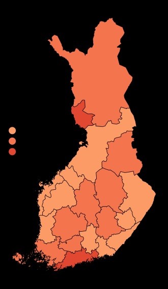 芬兰人口分布图片