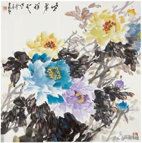 怎样画牡丹 写意牡丹的创作与构图解析 腾讯新闻