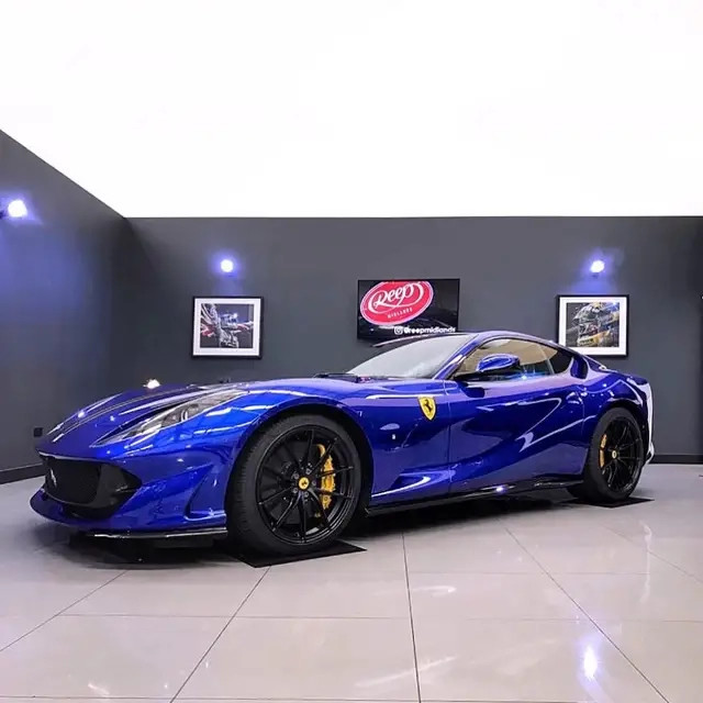 法拉利812superfast,藍色車漆真好看