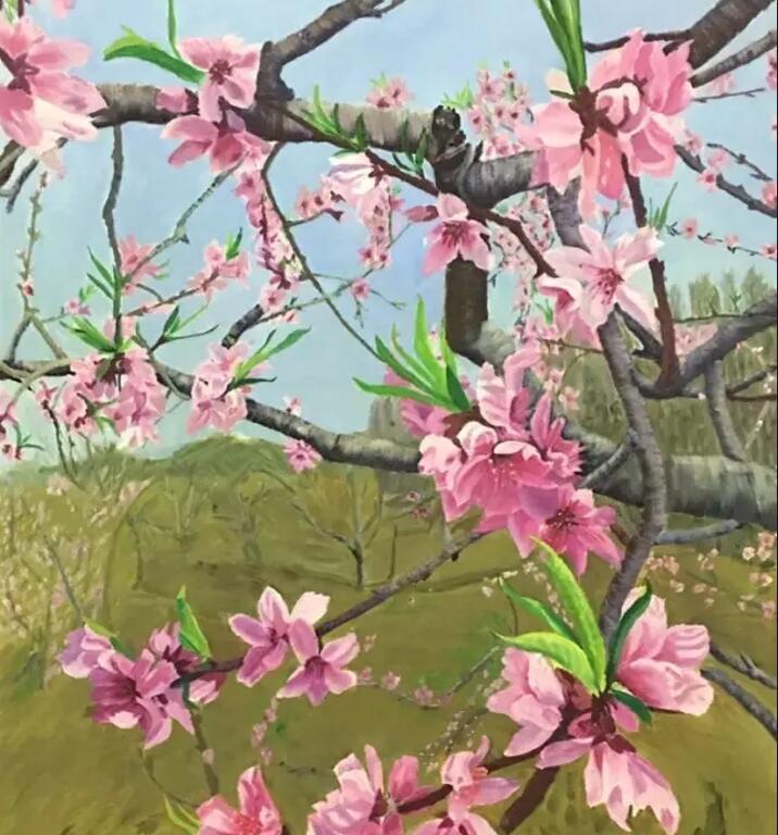 农村妇女画了一幅桃花被赞胜过艺术家专家毫无艺术性