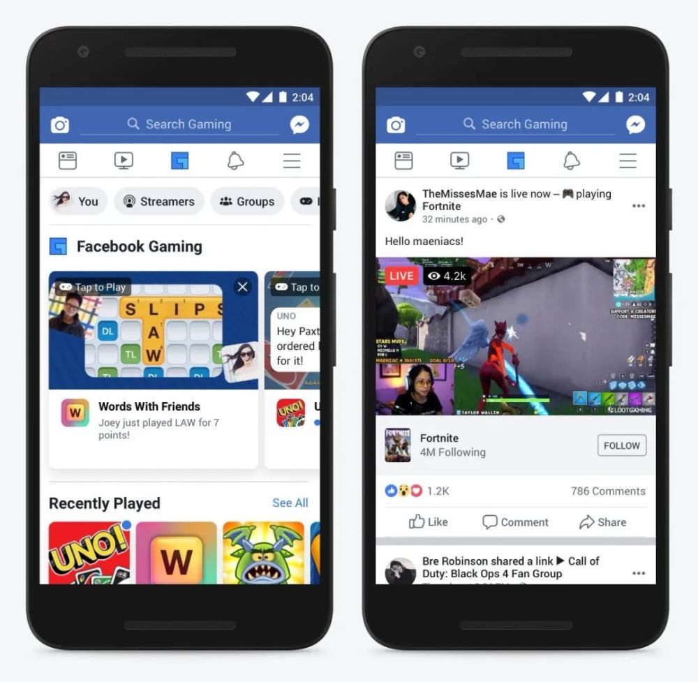 facebook推出游戏直播app,携7亿用户对决友商