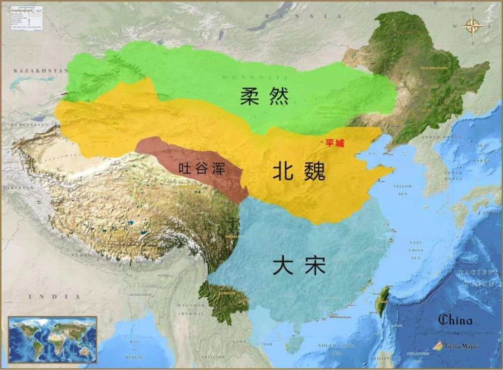 北魏全盛时期的版图图片