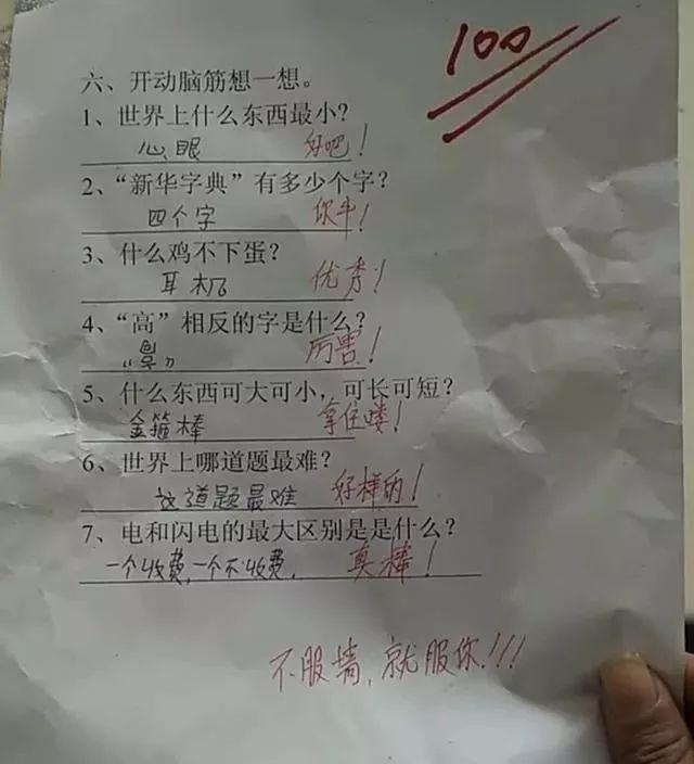 小學生搞笑作業曝光網友都是人才是我就給100分