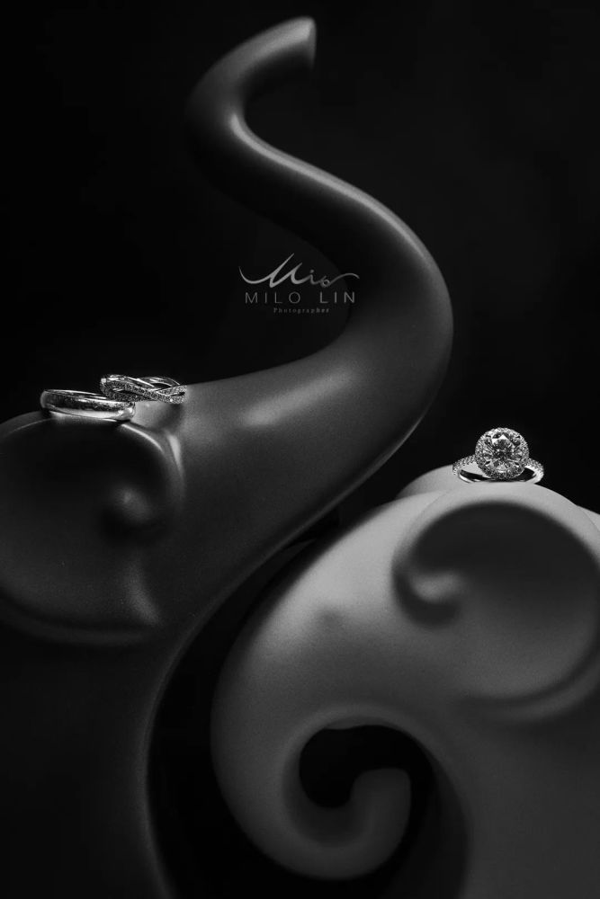 戒指和镜头的一个正上方补一个led灯,90度顶光最能凸显物体的一个质感