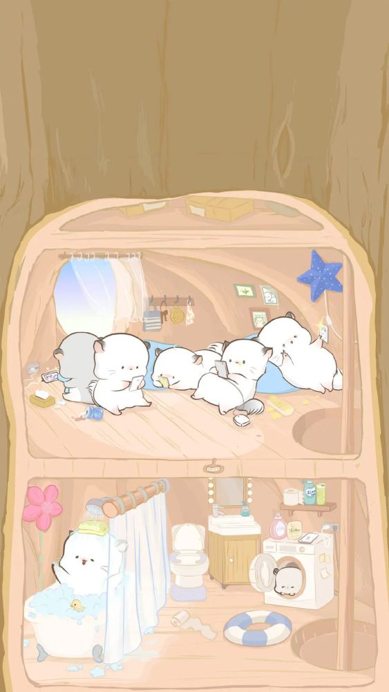 软萌小清新四毛卡通壁纸