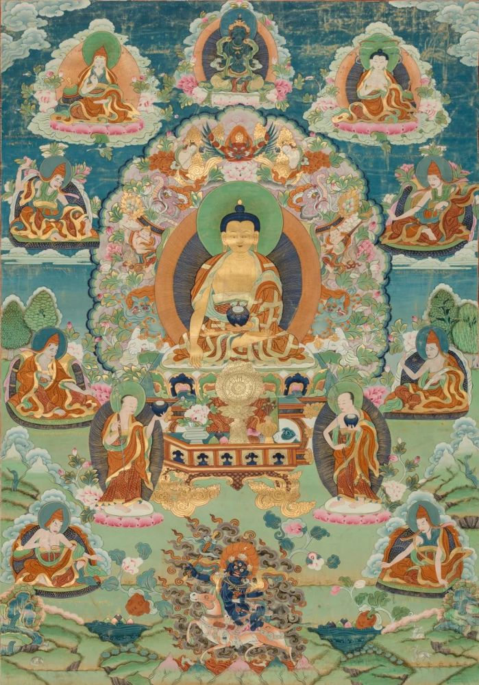 三十五佛贤劫千佛,药师七佛等过去七佛之拘那含佛——金寂佛  清代布