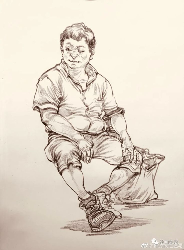 一组人物速写单人双人和多人组合场景速写