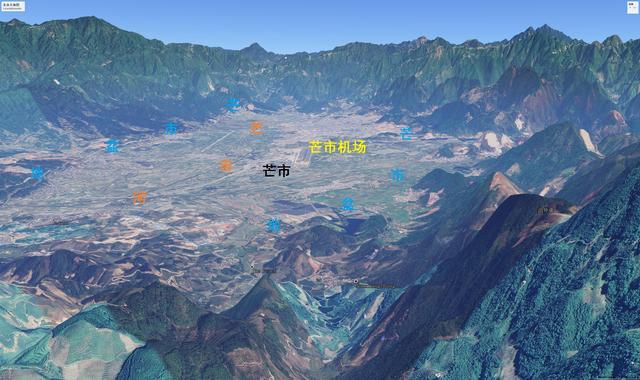 云南省八大民族自治州简易地形图:大理,西双版纳,文山,芒市等