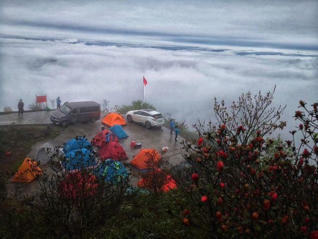 九龙山上露营 听雨 赏花 九龙 九龙山村 帐篷 山顶 云海 露营