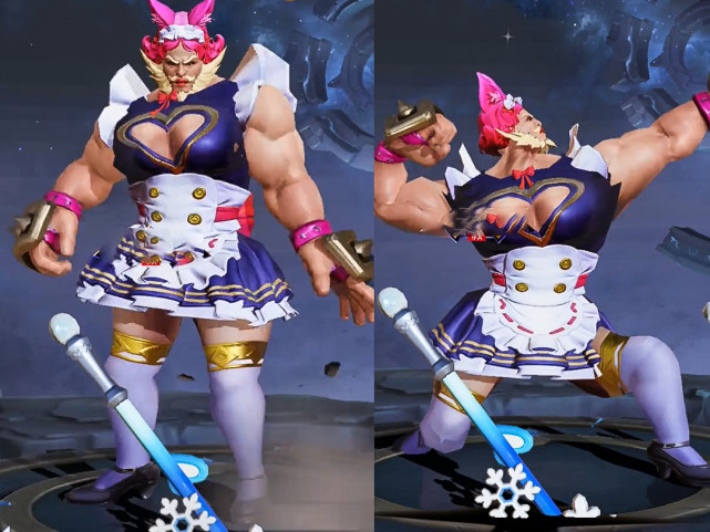 当程咬金换上妲己女仆咖啡皮肤衣服,百万玩家表示:我裂开了