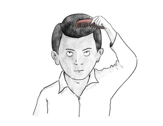 爆笑漫画:小伙成天梳头耍帅没想到激起了头发的反抗,成了光杆司令