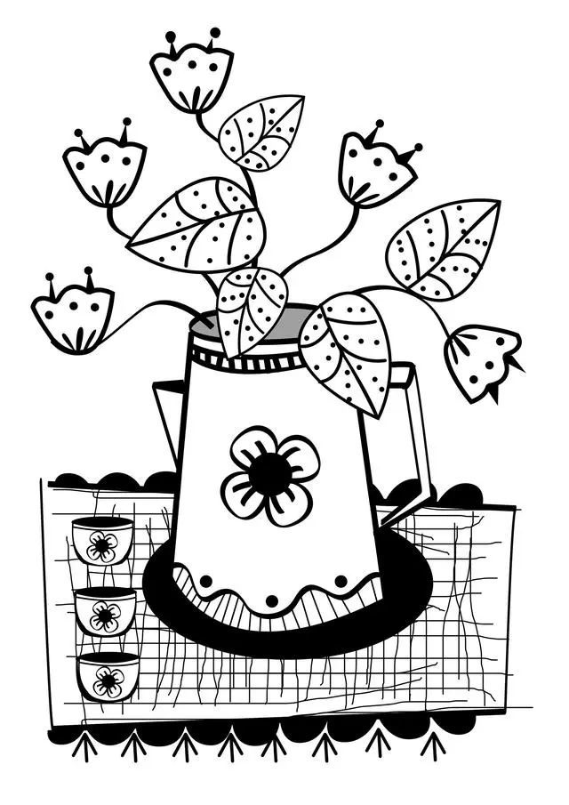 每天学一幅简笔画儿童简笔画花瓶线描