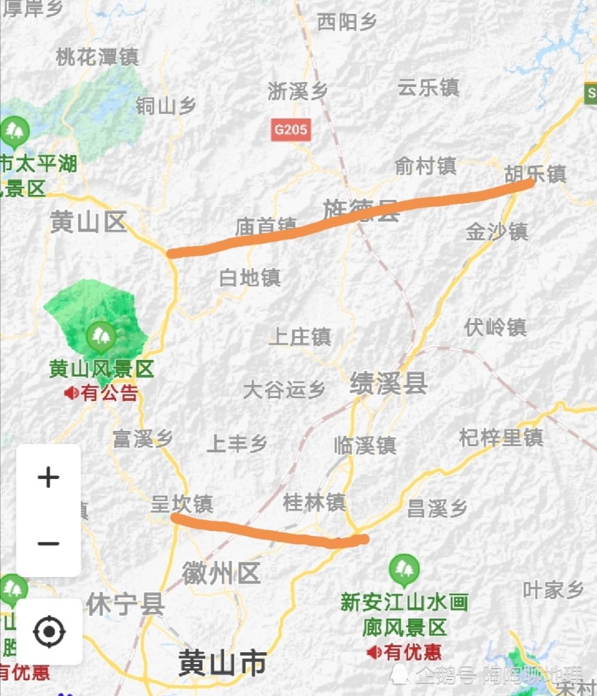 但是这条高速只能在黄山市区互通,绕行了很长距离,再者黄山区至旌德县