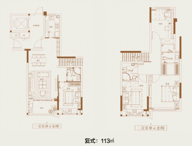 82 户型:(复式:112-131㎡三房,145-152㎡四房),(叠拼:上叠137㎡,中叠