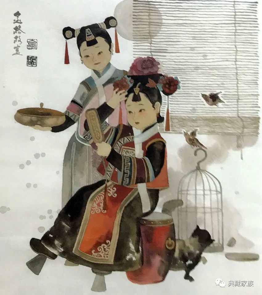 金格格国画人物艺术作品:民族风情_腾讯新闻