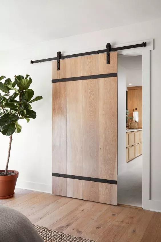 隐藏式推拉门隔断推拉门设计颜值高,占用空间少,可以作为隔断,起到