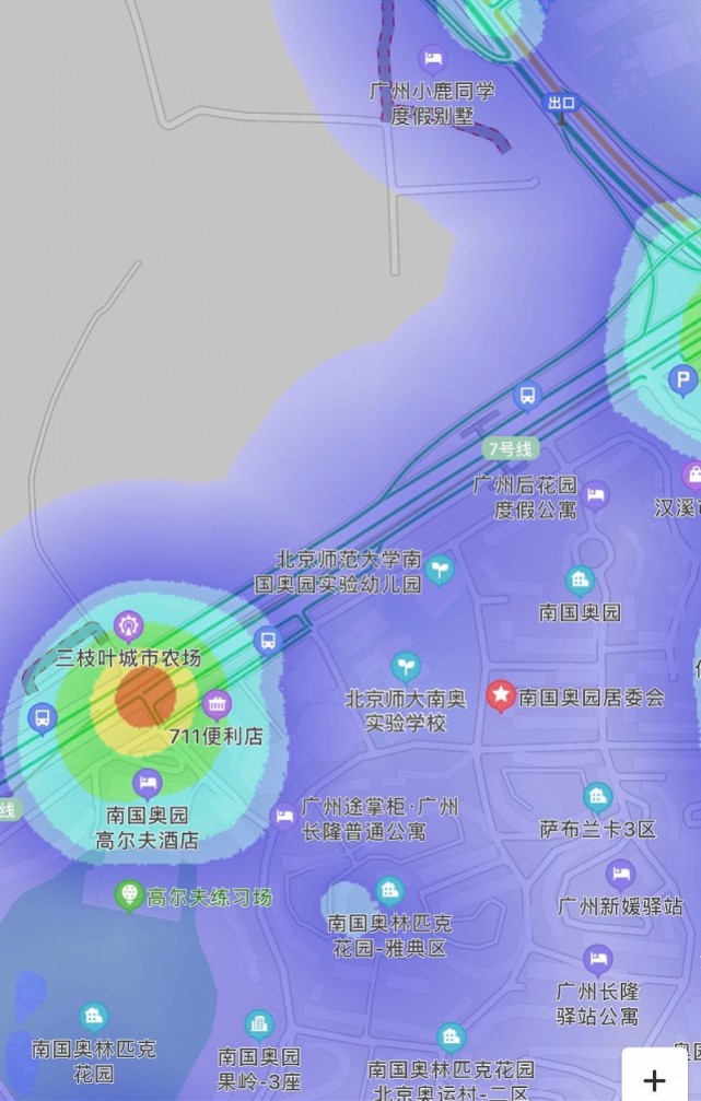 热力图中的广州:开学第一天,名校周边渐拥堵,南武中学人流量大