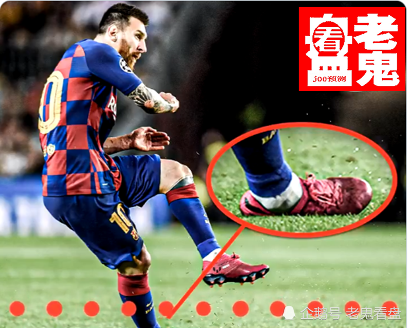 梅西为练好任意球也是蛮拼的,不惜冒险扭伤脚踝踢法
